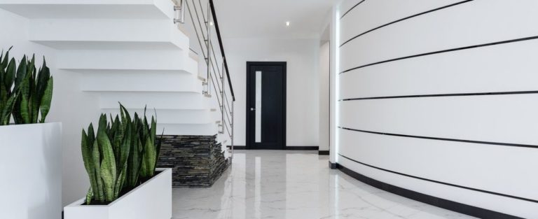 White Hallway with staircase